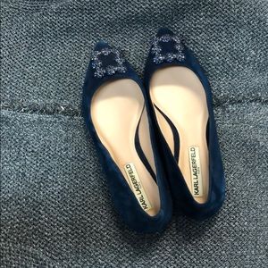 Karl Lagerfield blue suede flats!
